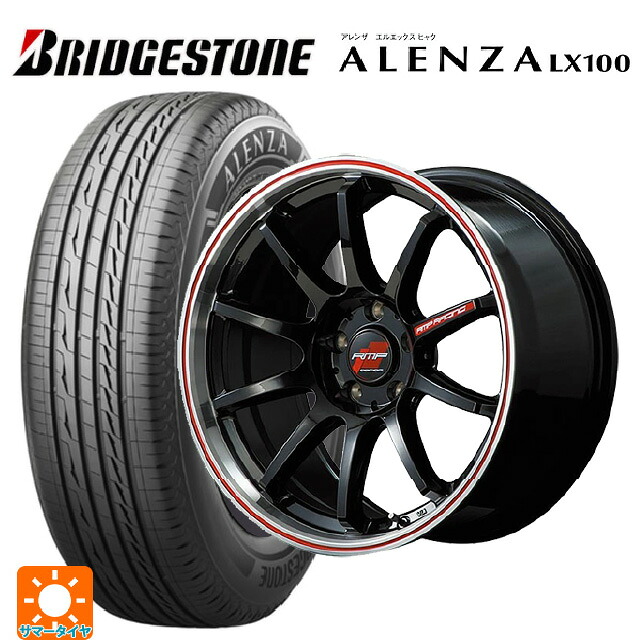 235/65R18 106S ブリヂストン アレンザLX100 正規品 # エムアイディー MIDレーシング R10 クリスタルブラック/リムポリッシュ+レッド 18-8J 国産車用 サマータイヤホイール4本セット 122,870円