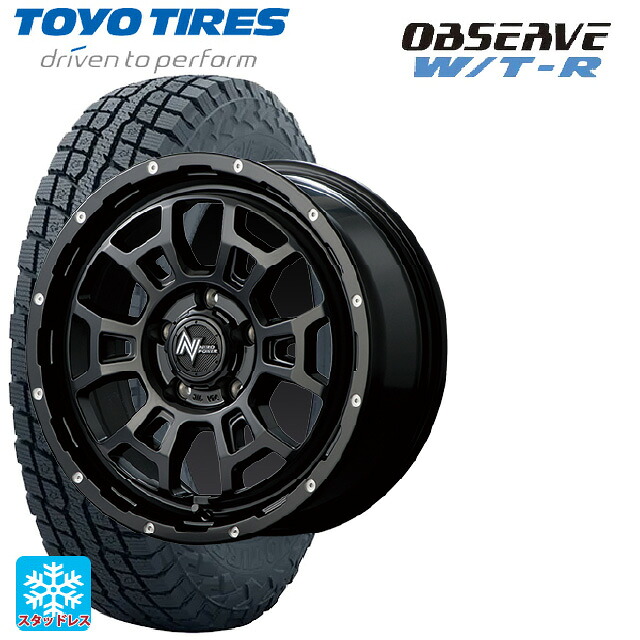 225/70R16 102/99Q トーヨー オブザーブ W/T-R エムアイディー ナイトロパワー H6 スラッグ セミグロスブラック/マシニング 16-7J 国産車用 スタッドレスタイヤホイール4本セット