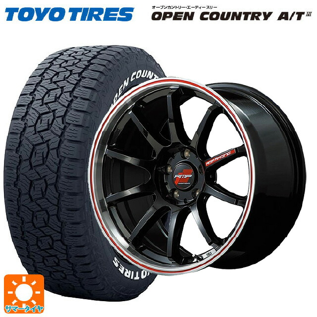 マツダ CX-80(KL5/KL3系)用 235/60R18 103H トーヨー オープンカントリー AT3 ホワイトレター エムアイディー MIDレーシング R10 # クリスタルブラック/リムポリッシュ+レッド 新品サマータイヤホイール 4本セット
