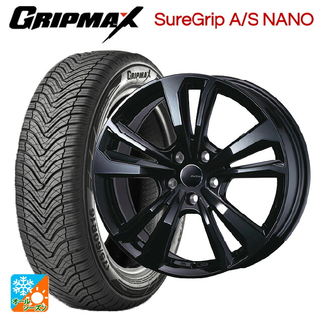 ジープ チェロキー(KL系)用 225/60R17 99V グリップマックス シュアグリップ A/S ナノ ブラックレター ティーエーエス スマートライン 365 ブラック 新品オールシーズンタイヤホイール 4本セット