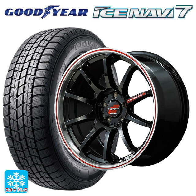 在庫有 スバル レヴォーグ(VN系)用 2023年製 225/45R18 91Q グッドイヤー アイスナビ7(数量限定) エムアイディー MIDレーシング R10 # クリスタルブラック/リムポリッシュ+レッド 新品スタッドレスタイヤホイール 4本セット｜タイヤホイール専門店コニシタイヤ