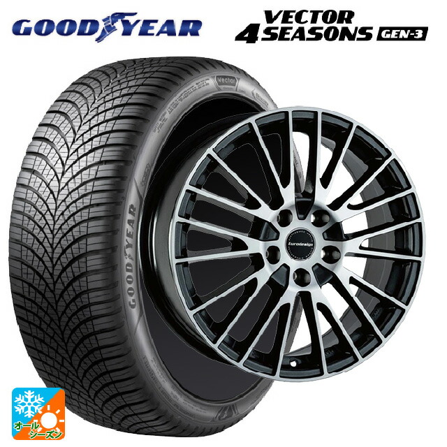 BMW 6シリーズ GT(G32)用 245/45R19 102W XL グッドイヤー ベクター4シーズンズ ジェン3 阿部商会 ユーロデザイン カルヴァー ガンメタリック+ポリッシュ 新品オールシーズンタイヤホイール 4本セット|タイヤホイール専門店コニシタイヤ