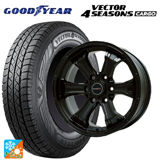 195/80R15 107/105N グッドイヤー ベクター4シーズンズ カーゴ ビックウェイ ビーマッド ケー MB 15-6J 国産車用 オールシーズンタイヤホイール4本セット