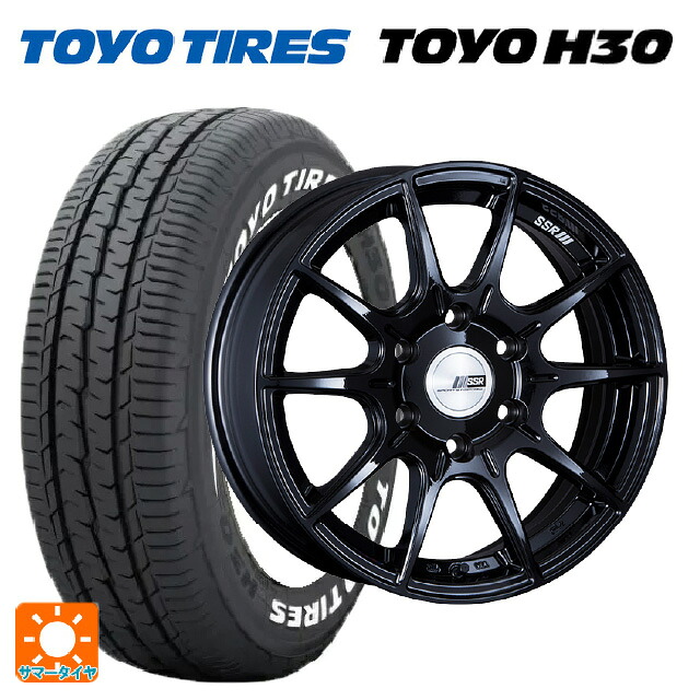 215/60R17 109/107R トーヨー H30 ホワイトレター タナベ SSR デヴァイド X01H グロスブラック 17-6.5J 国産車用 サマータイヤホイール4本セット