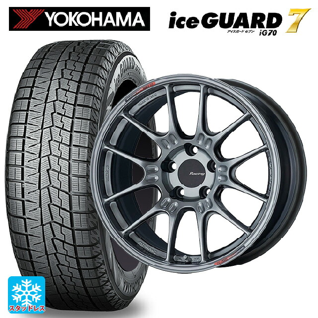 スバル WRX S4(VBH)用 255/40R18 99Q ヨコハマ アイスガード7(IG70) エンケイ レーシング GTC02 ハイパーシルバー 新品スタッドレスタイヤホイール 4本セット 184,295円