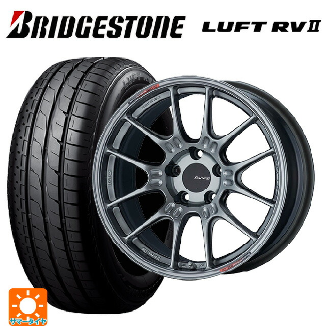 スバル レガシィアウトバック(BS系)用 225/55R18 98V ブリヂストン ルフトRV2(日本製) 正規品 # エンケイ レーシング GTC02 ハイパーシルバー 新品サマータイヤホイール 4本セット|タイヤホイール専門店コニシタイヤ