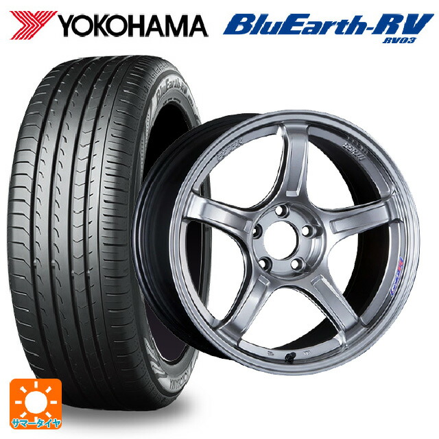 スバル レヴォーグ(VN系)用 225/45R18 95W XL ヨコハマ ブルーアース RV03 # タナベ SSR GT X03 クロームシルバー 新品サマータイヤホイール 4本セット