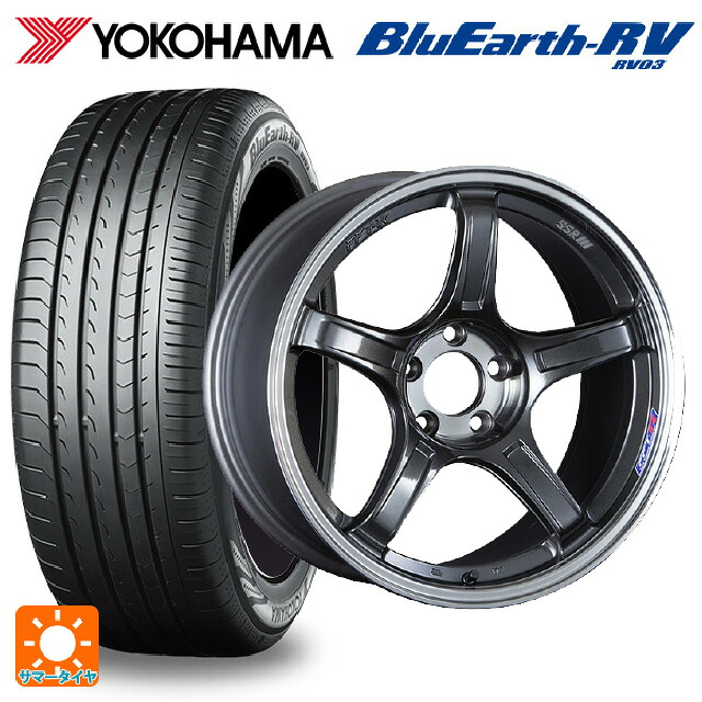 スバル レヴォーグ(VN系)用 225/45R18 95W XL ヨコハマ ブルーアース RV03 # タナベ SSR GT X03 マシンドグラファイトガンメタ+スモーククリア 新品サマータイヤホイール 4本セット|タイヤホイール専門店コニシタイヤ