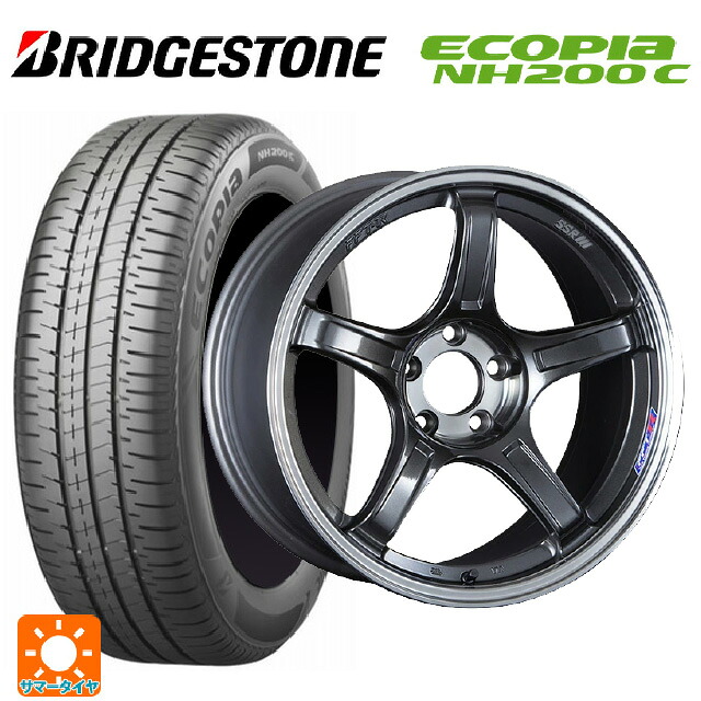 スズキ スイフトスポーツ(ZC33S)用 2024年製 195/45R17 81W ブリヂストン エコピア NH200C 正規品 # タナベ SSR GT X03 マシンドグラファイトガンメタ+スモーククリア 新品サマータイヤホイール 4本セット