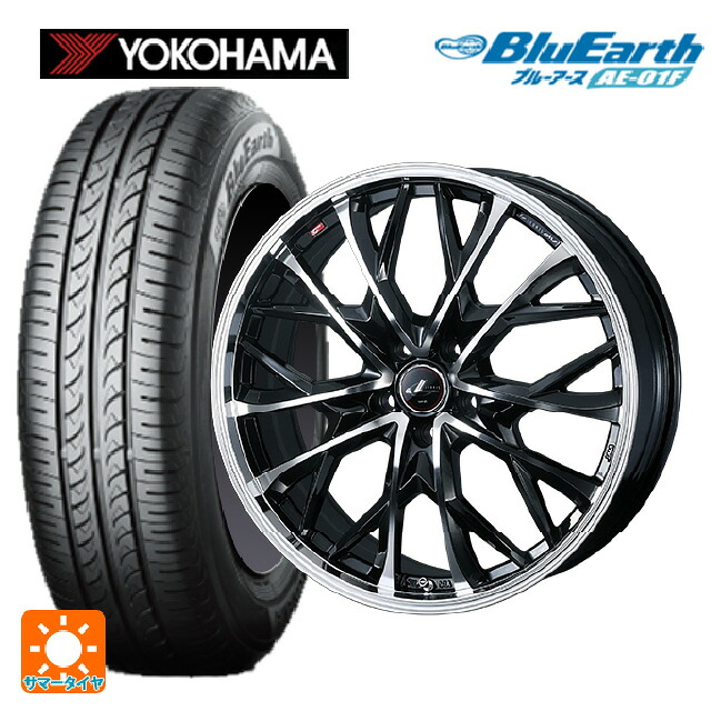 スズキ スイフトスポーツ(ZC33S)用 185/55R16 83V ヨコハマ ブルーアース AE01F ウェッズ レオニス MV パールブラックミラーカット 新品サマータイヤホイール 4本セット
