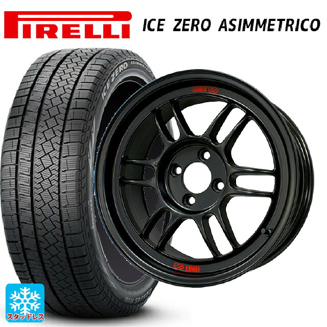 185/60R15 88H XL ピレリ アイスゼロ アシンメトリコ 正規品 # エンケイ レーシング RPF1 # マットブラック 15-7J 国産車用 スタッドレスタイヤホイール4本セット