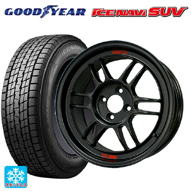 215/50R18 92Q グッドイヤー アイスナビ SUV # エンケイ レーシング RPF1 マットブラック 18-7.5J 国産車用 スタッドレスタイヤホイール4本セット|タイヤホイール専門店コニシタイヤ