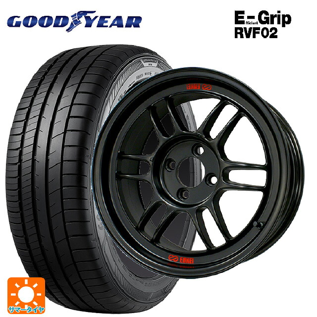 スバル レヴォーグ(VN系)用 225/45R18 95W XL グッドイヤー エフィシェントグリップ RVF02 エンケイ レーシング RPF1 マットブラック 新品サマータイヤホイール 4本セット