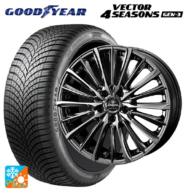 トヨタ ヴェルファイア(30系)用 245/40R19 98Y XL グッドイヤー ベクター4シーズンズ ジェン3 ウェッズ クレンツェ ヴィルハーム 225エボ SBCポリッシュ 新品オールシーズンタイヤホイール 4本セット