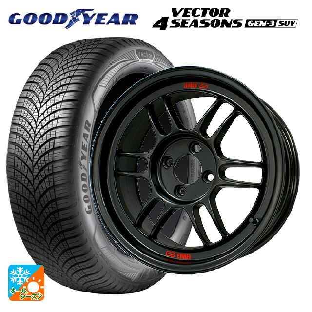 235/55R18 104V XL グッドイヤー ベクター4シーズンズ ジェン3 SUV エンケイ レーシング RPF1 マットブラック 18-8.5J 国産車用 オールシーズンタイヤホイール4本セット