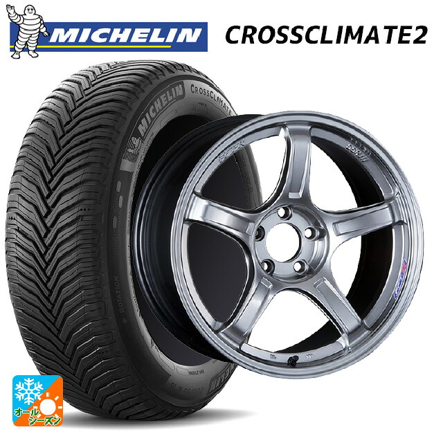 スバル レガシィアウトバック(BS系)用 225/60R18 104W XL ミシュラン クロスクライメイト2 正規品 タナベ SSR GT X03 クロムシルバー 新品オールシーズンタイヤホイール 4本セット