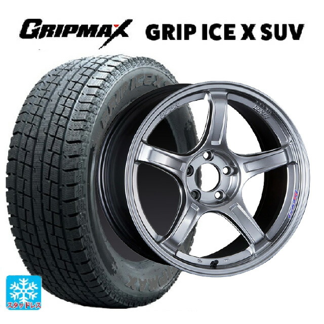 トヨタ bZ4X(11/15系)用 2023年製 235/60R18 107H XL グリップマックス グリップアイスX SUV ブラックレター # タナベ SSR GT X03 クロムシルバー 新品スタッドレスタイヤホイール 4本セット