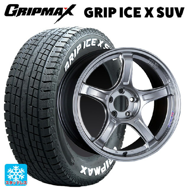 マツダ CX-80(KL5/KL3系)用 2022年製 235/60R18 107H XL グリップマックス グリップアイスX SUV ホワイトレター # タナベ SSR GT X03 クロムシルバー 新品スタッドレスタイヤホイール 4本セット