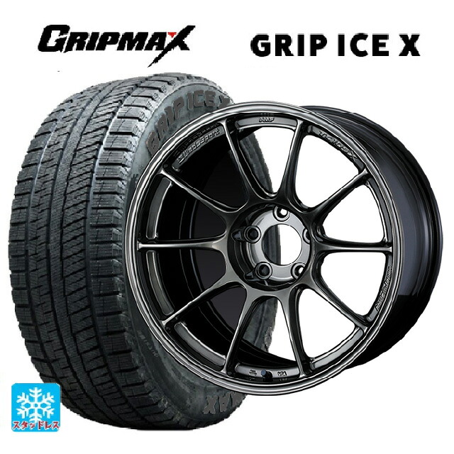 トヨタ GRヤリス(PA系)用 225/40R18 92H XL グリップマックス グリップアイスX ブラックレター ウェッズ ウェッズスポーツ TC105X EJ-TITAN 新品スタッドレスタイヤホイール 4本セット