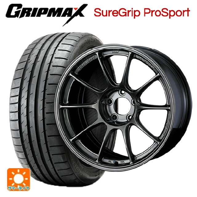トヨタ GRヤリス(PA系)用 225/40R18 92Y XL グリップマックス シュアグリップ プロスポーツ ブラックレター ウェッズ ウェッズスポーツ TC105X EJ-TITAN 新品サマータイヤホイール 4本セット|タイヤホイール専門店コニシタイヤ