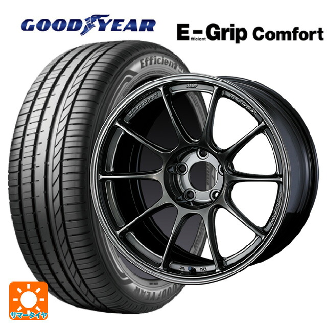 245/50R18 100W グッドイヤー エフィシェントグリップ コンフォート ウェッズ ウェッズスポーツ TC105X EJ-TITAN 18-8.5J 国産車用 サマータイヤホイール4本セット