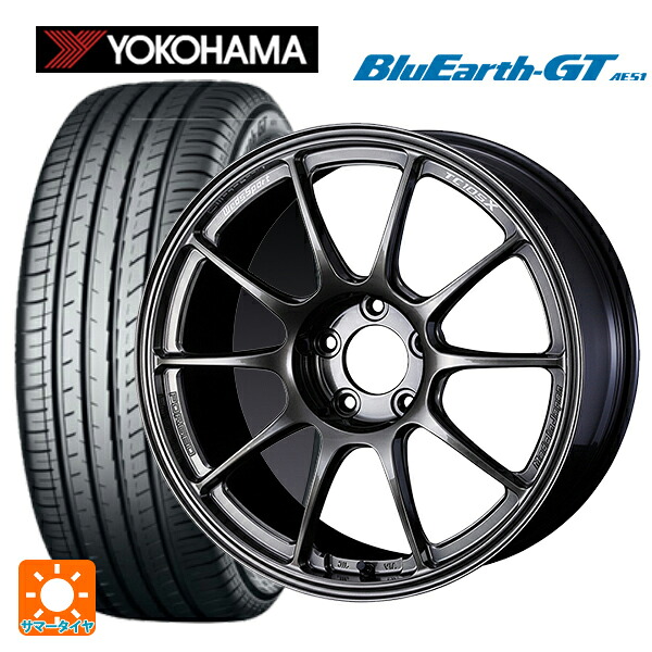 245/50R18 100W ヨコハマ ブルーアースGT AE51 ウェッズ ウェッズスポーツ TC105X フォージド EJ-TITAN 18-8.5J 国産車用 サマータイヤホイール4本セット