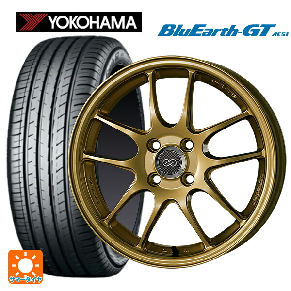 195/60R17 90V ヨコハマ ブルーアースGT AE51 # エンケイ パフォーマンスライン PF01 ゴールド 17-7J 国産車用 サマータイヤホイール4本セット｜タイヤホイール専門店コニシタイヤ