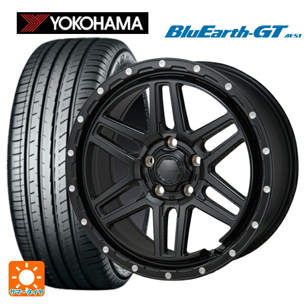 215/45R17 91W XL ヨコハマ ブルーアースGT AE51 ジャパン三陽 ハイブロック エルデ Satin Black/Milling 17-7.5J 国産車用 サマータイヤホイール4本セット
