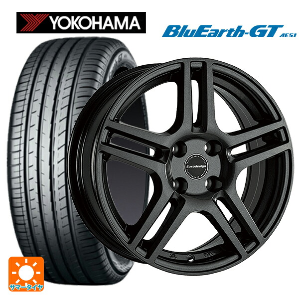 シトロエン C3(B6系)用 195/65R15 91H ヨコハマ ブルーアースGT AE51 阿部商会 ユーロデザイン アイガー ガンメタリック 新品サマータイヤホイール 4本セット