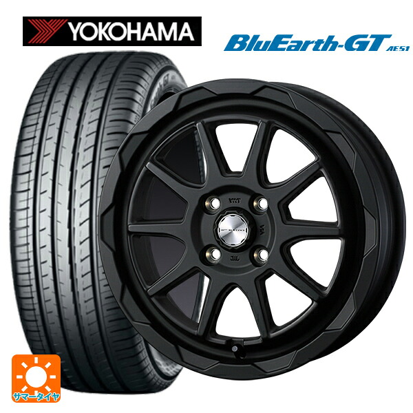 175/60R16 82H ヨコハマ ブルーアースGT AE51 ウェッズ マッドヴァンス06 フルマットブラック 16-6J 国産車用 サマータイヤホイール4本セット