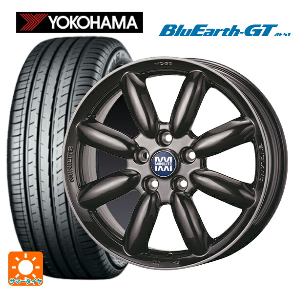 ミニ ミニ(F55/F56/F57)用 195/55R16 87V ヨコハマ ブルーアースGT AE51 ティーエーエス ミニライト MC50 ハイパーブラック 新品サマータイヤホイール 4本セット|タイヤホイール専門店コニシタイヤ