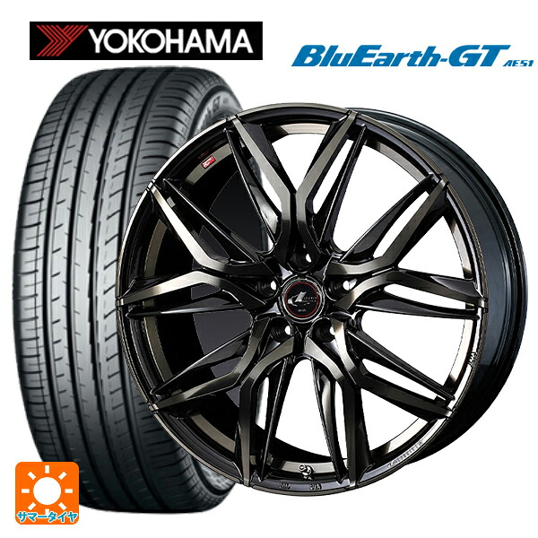 スバル レヴォーグ(VN系)用 225/40R19 93W XL ヨコハマ ブルーアースGT AE51 ウェッズ レオニス LM PBMC/TI 新品サマータイヤホイール 4本セット
