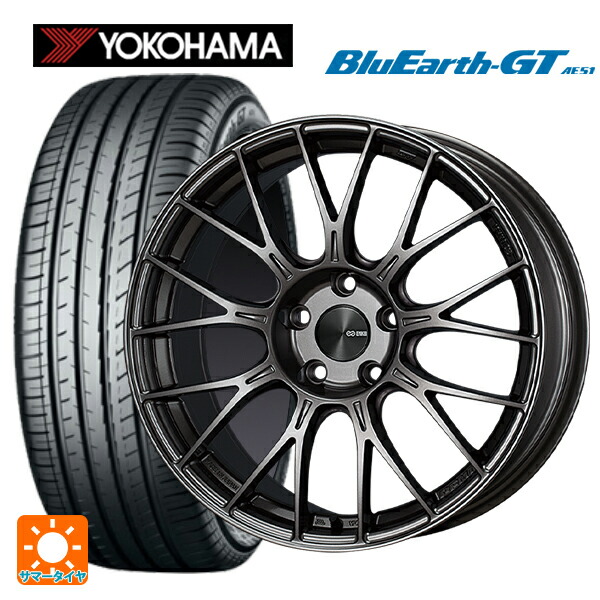トヨタ プリウス(60系)用 195/60R17 90V ヨコハマ ブルーアースGT AE51 エンケイ パフォーマンスライン PFM1 ダークシルバー 新品サマータイヤホイール 4本セット