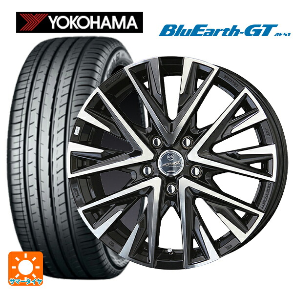 245/40R18 97W XL ヨコハマ ブルーアースGT AE51 共豊 スマック レジーナ サファイアブラックポリッシュ 18-7.5J 国産車用 サマータイヤホイール4本セット