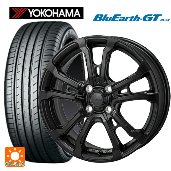 185/55R16 83V ヨコハマ ブルーアースGT AE51 # ジャパン三陽 ハイブロック ヴィラス サテンブラック 16-6J 国産車用 サマータイヤホイール4本セット|タイヤホイール専門店コニシタイヤ