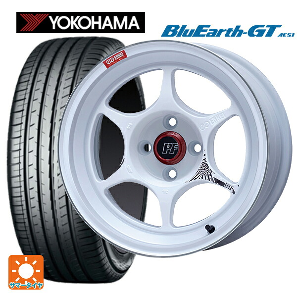 225/40R18 92W XL ヨコハマ ブルーアースGT AE51 # エンケイ パフォーマンスライン PF06 マシニングホワイト 18-7.5J 国産車用 サマータイヤホイール4本セット
