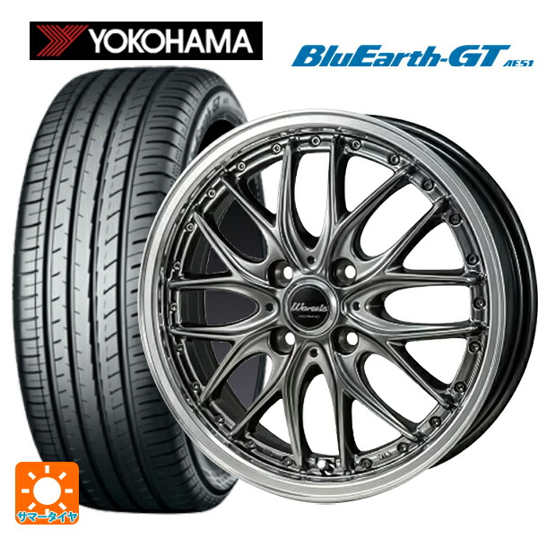 スズキ スイフト(ZC/ZD 13/43/53/83系)用 185/55R16 83V ヨコハマ ブルーアースGT AE51 ジャパン三陽 ワーウィック ディープランド ハイパーブラック/ミラーカットポリッシュリム 新品サマータイヤホイール 4本セット