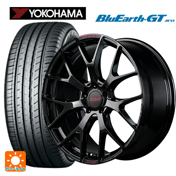 225/40R19 93W XL ヨコハマ ブルーアースGT AE51 レイズ ホムラ 2X7FT スペック-M B8J 19-8J 国産車用 サマータイヤホイール4本セット