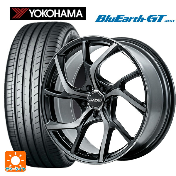 225/40R19 93W XL ヨコハマ ブルーアースGT AE51 レイズ VMF C-01 PH 19-8J 国産車用 サマータイヤホイール4本セット