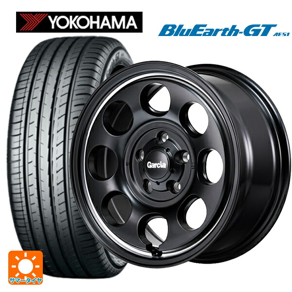 205/60R16 92V ヨコハマ ブルーアースGT AE51 エムアイディー ガルシア パーム8 セミグロスブラック/ウ゛ァーレイポリッシュ 16-7J 国産車用 サマータイヤホイール4本セット｜タイヤホイール専門店コニシタイヤ 92,978円