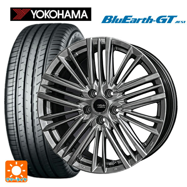トヨタ プリウス(60系)用 195/60R17 90V ヨコハマ ブルーアースGT AE51 共豊 テイラー TL1 ハイパーメタルブラック 新品サマータイヤホイール 4本セット