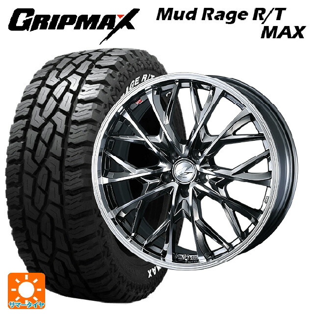 ミツビシ デリカミニ(4WD車)(B3系)用 165/60R15 77Q グリップマックス マッドレイジ RTマックス ホワイトレター ウェッズ レオニス MV ブラックメタルコートミラーカット 新品サマータイヤホイール 4本セット