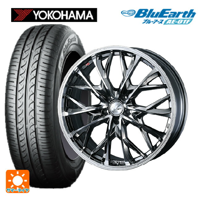 スズキ フロンクス(B3S)用 195/60R16 89H ヨコハマ ブルーアース AE01F ウェッズ レオニス MV ブラックメタルコートミラーカット 新品サマータイヤホイール 4本セット
