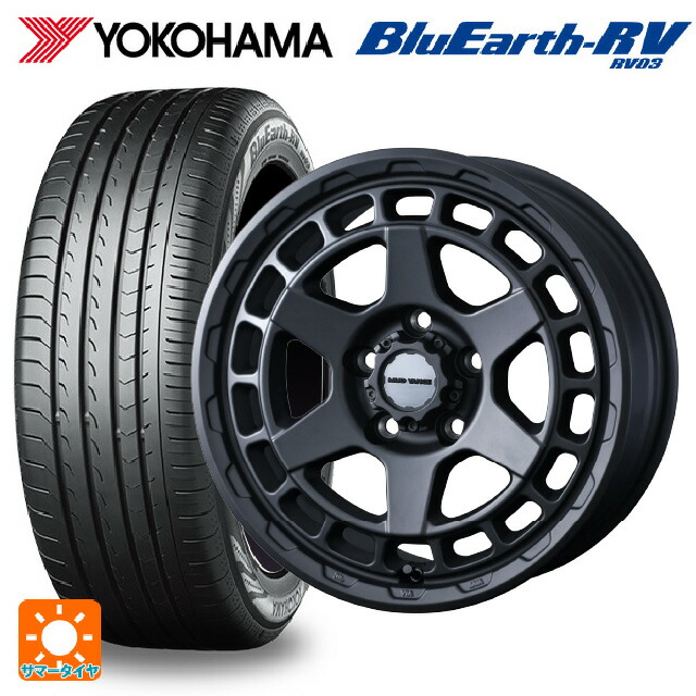 215/50R17 95V XL ヨコハマ ブルーアース RV03 ウェッズ マッドヴァンス X タイプS # フルマットブラック 17-7J 国産車用 サマータイヤホイール4本セット