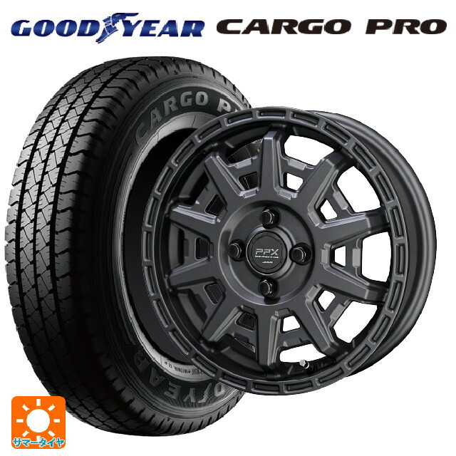 トヨタ プロボックス(160系)用 155/80R14 88/86S グッドイヤー カーゴプロ 共豊 PPX D10X マットダークガンメタリック 新品サマータイヤホイール 4本セット
