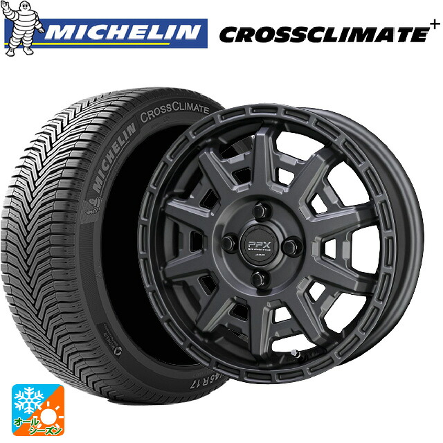 ミツビシ デリカミニ(4WD車)(B3系)用 165/65R15 85H XL ミシュラン 正規品 クロスクライメイトプラス 共豊 PPX D10X マットダークガンメタリック 新品オールシーズンタイヤホイール 4本セット