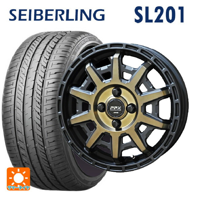 165/50R15 73V セイバーリング セイバーリング SL201(ブリヂストン工場生産） 共豊 PPX D10X ブラック×ポリッシュ×マットブロンズクリア 15-4.5J 国産車用 サマータイヤホイール4本セット