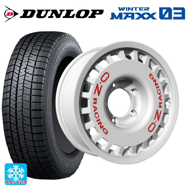 スズキ ジムニー(64系)用 215/70R16 100Q ダンロップ ウィンターマックス 03(WM03) オーゼット レーシング ラリーレーシング 4×4 Race White 新品スタッドレスタイヤホイール 5本セット