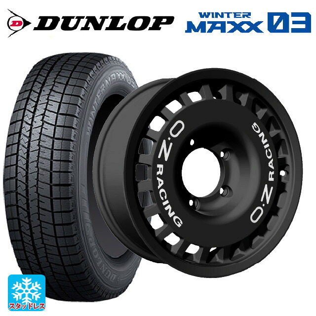 スズキ ジムニー(64系)用 215/70R16 100Q ダンロップ ウィンターマックス 03(WM03) オーゼット レーシング ラリーレーシング 4×4 Matt Black 新品スタッドレスタイヤホイール 4本セット