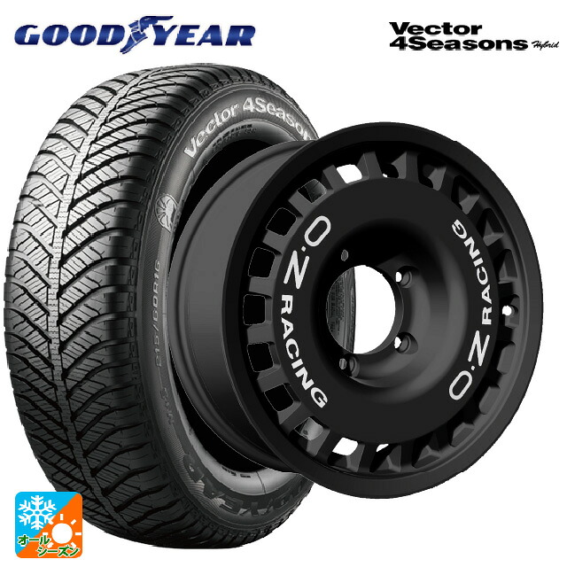 215/65R16 98H グッドイヤー ベクターフォーシーズンズ ハイブリッド オーゼット レーシング ラリーレーシング 4×4 Matt Black 16-6J 国産車用 オールシーズンタイヤホイール4本セット